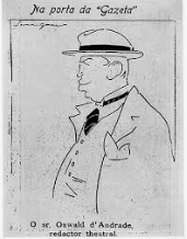 Caricatura de Oswald de Andrade feita por In&aacute;cio da Costa Ferreira