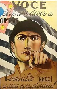 Cartaz de convoca&ccedil;&atilde;o de volunt&aacute;rios para a Revolu&ccedil;&atilde;o de 1932