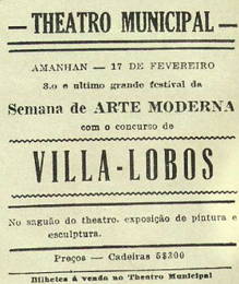 Cartaz do último dia da Semana de Arte Moderna de 1922