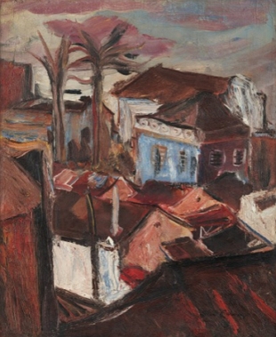 Pintura mostrando uma casa