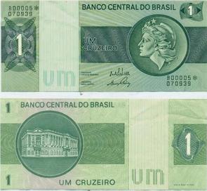 C&eacute;dula de 1 cruzeiro de 1970