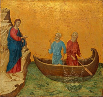 O Chamado dos Ap&oacute;stolos Pedro e Andr&eacute;, obra de Duccio