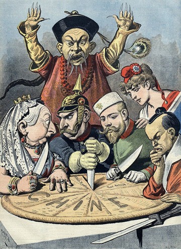 Charge sobre o neocolonialismo na China