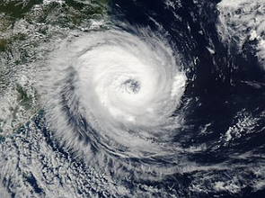 Imagem aérea do ciclone Catarina