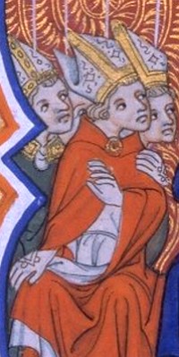 Pintura medieval mostrando bispos da sociedade feudal