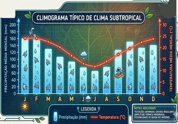 Exemplo de um climograma t&iacute;pico de regi&atilde;o de clima subtropical
