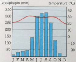 Climograma do clima tropical de monções