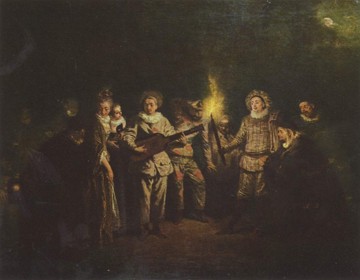 A com&eacute;dia italiana, obra do Rococ&oacute; de Jean-Antoine Watteau