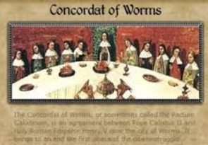 Ilustração representando a Concordata de Worms