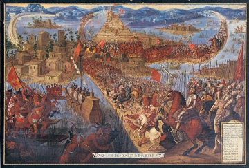Espanh&oacute;is conquistam o Imp&eacute;rio Asteca em 1521