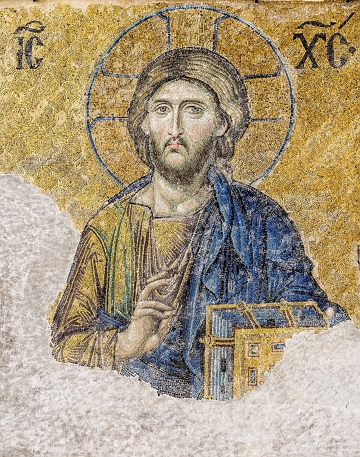Pintura de Cristo na Bas&iacute;lica de Hagia Sofia
