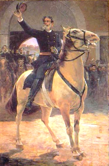 Marechal Deodoro da Fonseca proclamando a Rep&uacute;blica