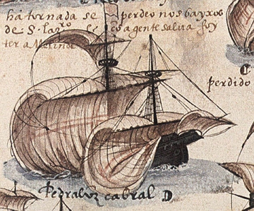 Pintura da embarca&ccedil;&atilde;o de Pedro &Aacute;lvares Cabral
