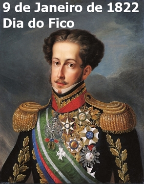 Retrato de Dom Pedro I com a inscri&ccedil;&atilde;o 9 de Janeiro de 1822, Dia do Fico