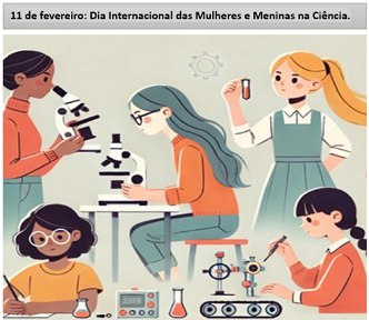 Imagem em homenagem ao Dia Internacional das Mulheres e Meninas na Ci&ecirc;ncia.