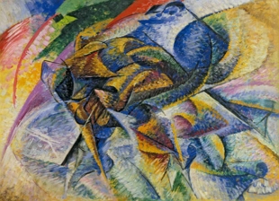 Pintura representando o dinamismo de um ciclista
