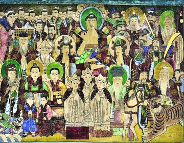 Pintura mostrando divindades xam&acirc;nicas coreanas