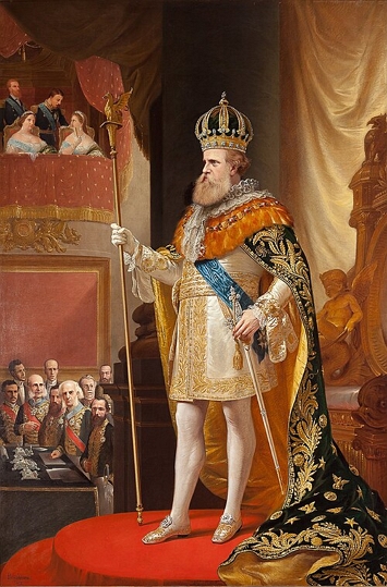 Pintura de Dom Pedro II em p&eacute;