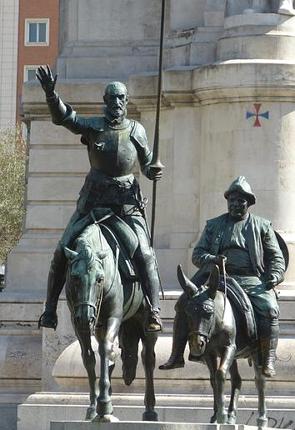 Estátua de Dom Quixote e Sancho Pança em Madri