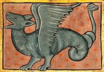 Pintura medieval retratando um drag&atilde;o
