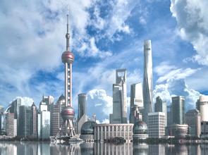 Foto dos edifícios modernos da cidade de Xangai na China