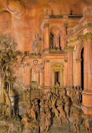 Escultura retratando a passagem b&iacute;blica do Apedrejamento de Santo Estev&atilde;o.