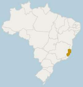 Localização do estado do Espírito Santo no Brasil