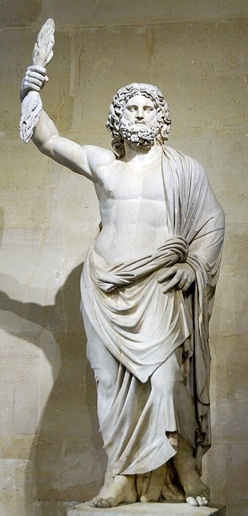 Foto de est&aacute;tua do deus grego Zeus