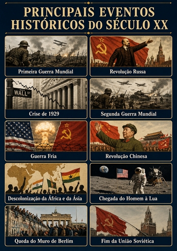 Principais eventos hist&oacute;ricos do s&eacute;culo XX