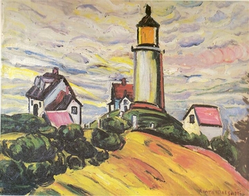 O farol (1915), obra do per&iacute;odo expressionista de Anita Malfatti 