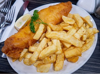Prato com fish and chips