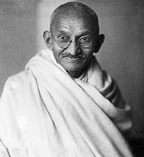 Mahatma Gandhi, líder da Independência da Índia.