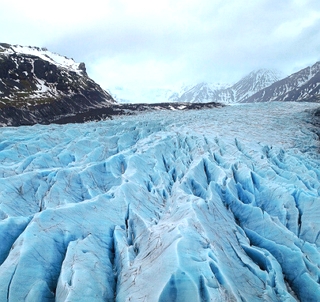 Foto de uma &aacute;rea da geleira Vatnaj&ouml;kull na Isl&acirc;ndia