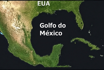 Imagem a&eacute;rea da regi&atilde;o do Golfo do M&eacute;xico