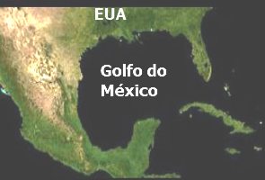 Imagem aérea da região do Golfo do México