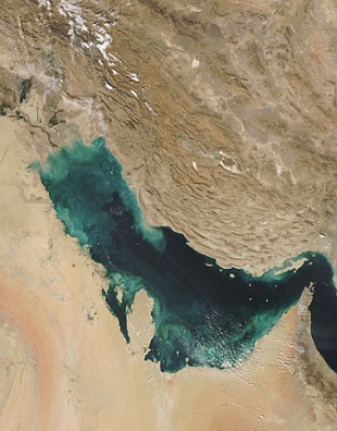 Imagem de sat&eacute;lite do Golfo P&eacute;rsico