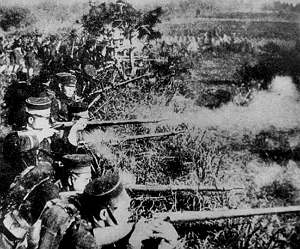 Soldados japoneses durante a Guerra Sino-Japonesa de 1894