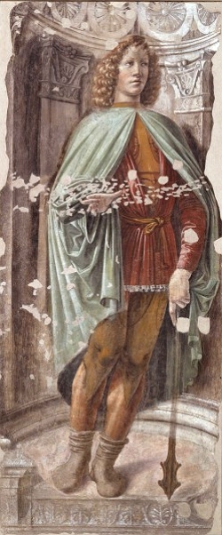 Pintura de um homem segurando um cetro