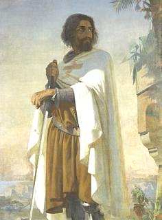 Pintura retratando Hugo de Payens