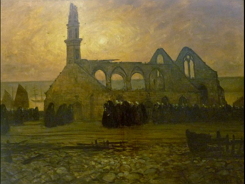 A igreja queimada, pintura de Charles Cottet