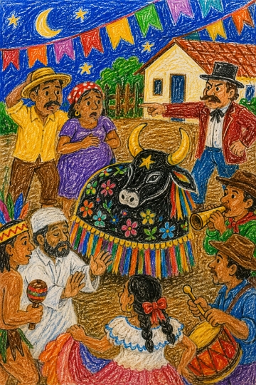 Ilustra&ccedil;&atilde;o da lenda do Bumba meu Boi