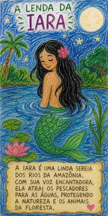 Ilustra&ccedil;&atilde;o sobre a lenda da Iara