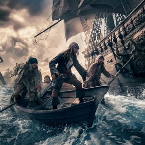 Ilustra&ccedil;&atilde;o mostrando cors&aacute;rios do s&eacute;culo XVI se preparando para saquear um navio