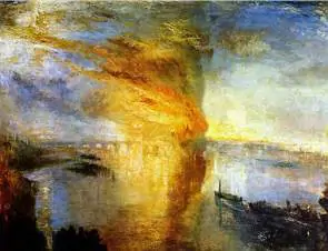 Incêndio no Parlamento, obra de William Turner