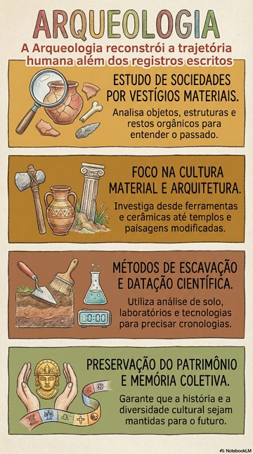 Infogr&aacute;fico com s&iacute;ntese sobre a Arqueologia