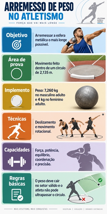 Infogr&aacute;fico sobre o arremesso de peso