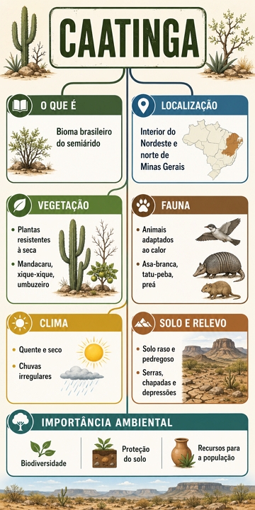 Infogr&aacute;fico sobre o bioma Caatinga