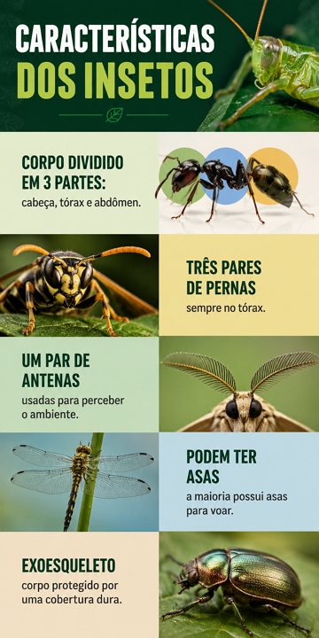 Infogr&aacute;fico sobre as caracter&iacute;sticas dos insetos