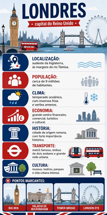 Infogr&aacute;fico sobre a cidade de Londres