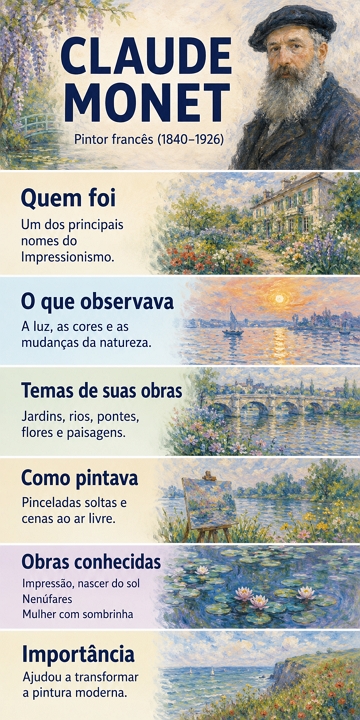 Infogr&aacute;fico sobre Claude Monet